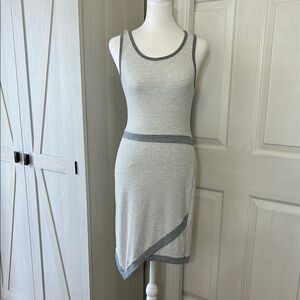 Monteau White/Grey Striped Midi Tank Sz M